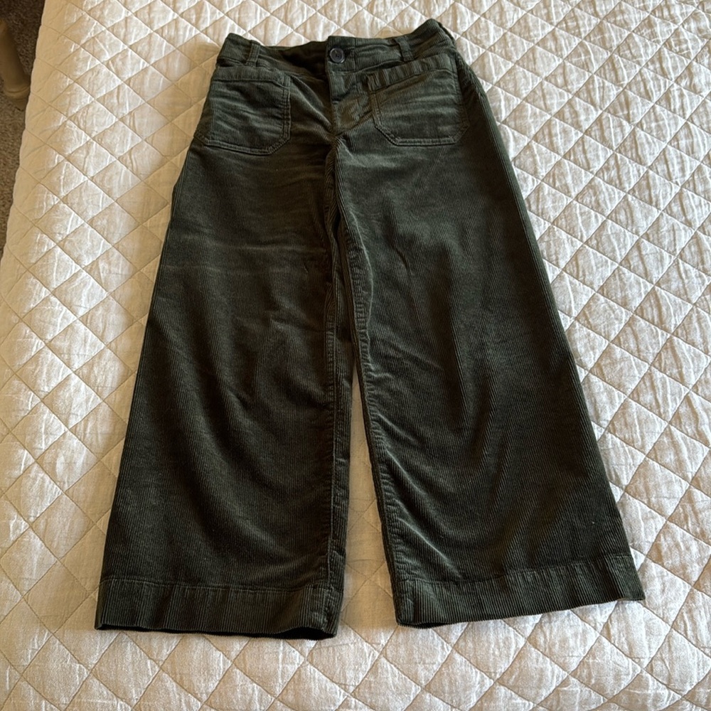 Maeve by Anthropologie dark green Wide-Leg corduroy Pants